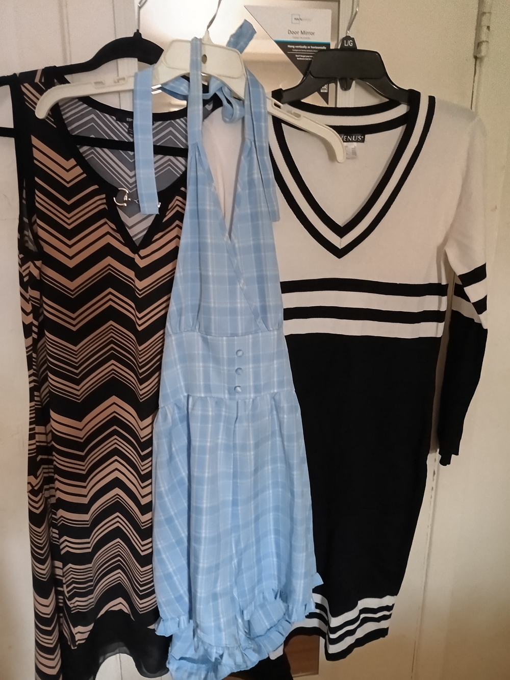 Light Blue Plaid Halter Sundress